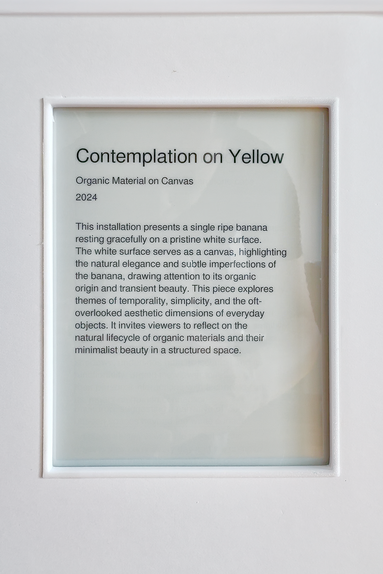 AI-generated plaque: Contemplation on Yellow